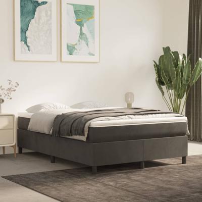Bedframe zonder matras 140x190 cm fluweel donkergrijs