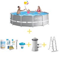 Intex Zwembad - Prism Frame - 366 x 99 cm - Inclusief WAYS Onderhoudspakket, Filterpomp & Safety Ladder - thumbnail