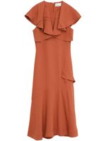 3.1 Phillip Lim robe mi-longue à volants - Orange - thumbnail