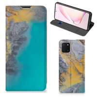 Samsung Galaxy Note 10 Lite Standcase Marble Blue Gold - thumbnail