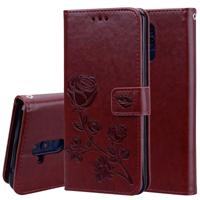 Rose reliëf horizontale Flip PU lederen draagtas voor Huawei mate 20 lite met houder & kaartsleuven & portemonnee (bruin)