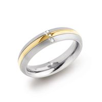 Boccia 0131-04 vergulde titanium ring met diamant Maat 60 is 19mm