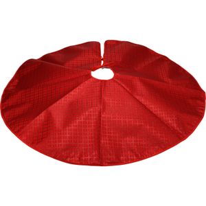 Kerstboomrok/kerstboomkleed - rood met glitters - D90 cm - polyester