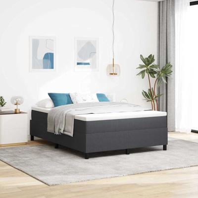 Boxspring bed Donkergrijs 140 x 200 cm Katoenen stof