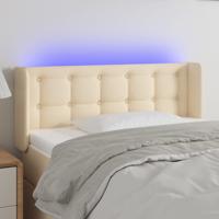 Hoofdbord LED 83x16x78/88 cm stof crèmekleurig