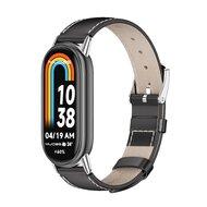 Echt leren bandje - Zwart - Xiaomi Smart Band 8 & 9 Echt leren bandje - Zwart - Xiaomi Smart Band 8 & 9