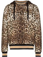 Dolce & Gabbana hoodie à imprimé léopard - Noir