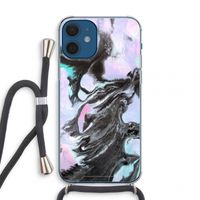 Pastel zwart: iPhone 12 mini Transparant Hoesje met koord
