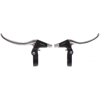 VWP Remgrepenset v-brake 4-vinger zwart/zilver 2-delig