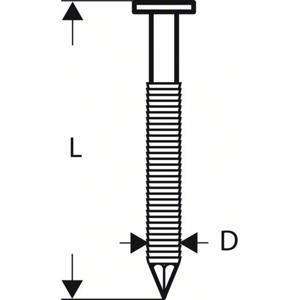 Rondkopstripspijker SN21RK 75RG 2,8 mm, 75 mm, verzinkt, gegroefd 3000 stuk(s) Bosch Accessories 2608200037 Afm. (l x b) 75 mm x 2.8 mm