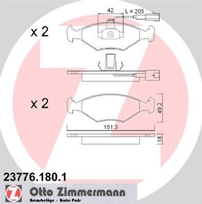 Remblokkenset, schijfrem 237761801