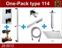 Wiesbaden one-pack inbouwthermostaatset type 114 CHR (30cm)