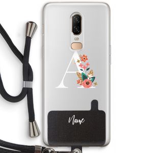 Pink Bouquet: OnePlus 6 Transparant Hoesje met koord