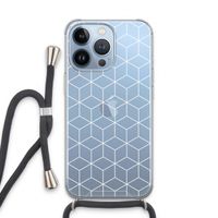 Zwart-witte kubussen: iPhone 13 Pro Transparant Hoesje met koord