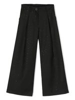 Monnalisa pantalon ample à ornements en cristal - Noir