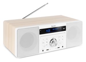 DAB radio met CD speler, Bluetooth, USB mp3 speler en radio - Stereo - Wit - Audizio Prato