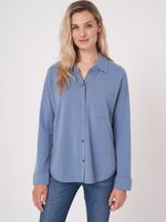 Fijngebreide blouse met overhemdkraag