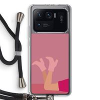 Pink boots: Xiaomi Mi 11 Ultra Transparant Hoesje met koord