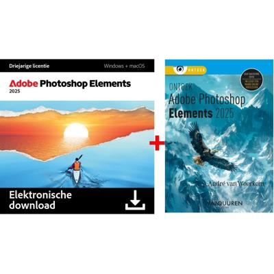 Adobe Photoshop Elements 2025 digitale licentie + boek: Ontdek Photoshop Elements 2025