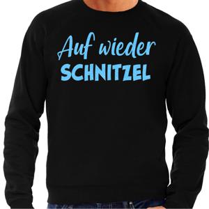 Apres ski sweater heren - Auf wieder Schnitzel - zwart - glitter blauw - wintersport - skieen