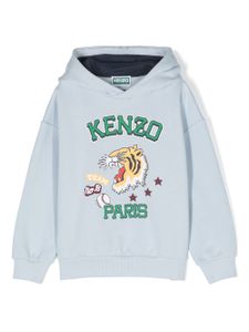 Kenzo Kids hoodie à logo imprimé - Bleu