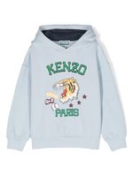 Kenzo Kids hoodie à logo imprimé - Bleu - thumbnail