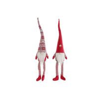 Kerstversiering DKD Home Decor Wit Rood Kabouter 10 x 7 x 57 cm (2 Stuks)