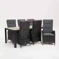 Tuinstoel Vita Veloso met Castilla Negro 220 x 100 cm tafel
