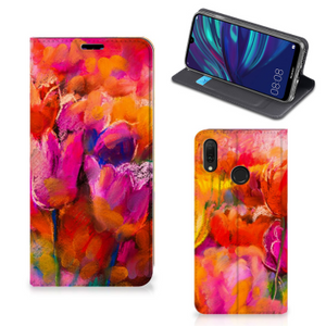 Bookcase Huawei Y7 hoesje Y7 Pro (2019) Tulips