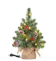 Kunstkerstboom Creston 30 cm Hoog Groen 10 lampjes USB Black Box Trees