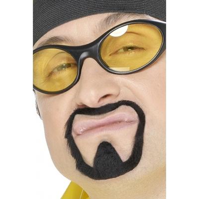 Ali G snor - zwarte ringbaard - zelfklevend