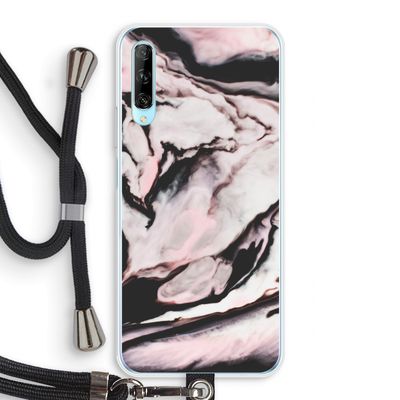 Roze stroom: Huawei P Smart Pro Transparant Hoesje met koord