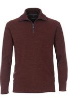 Casa Moda Half-Zip Sweater rood, Motief
