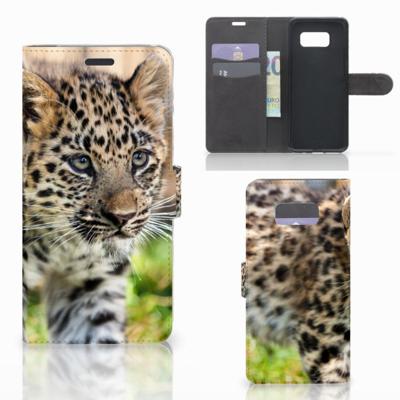 Samsung Galaxy S8 Plus | Telefoonhoesje | Met pasjeshouder | Baby Luipaard