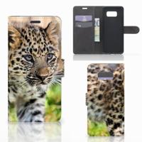 Samsung Galaxy S8 Plus | Telefoonhoesje | Met pasjeshouder | Baby Luipaard