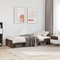 Bedframe zonder matras bewerkt hout bruin eikenkleur 75x190 cm