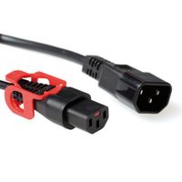 ACT AK5156 230V Stroomkabel C13 IEC Lock+/C14 Zwart - 2 meter