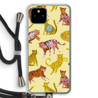 Cute Tigers and Leopards: Pixel 5 Transparant Hoesje met koord