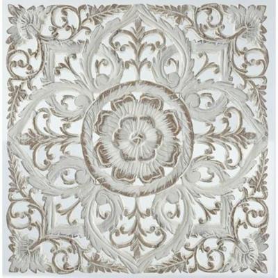 Wanddecoratie DKD Home Decor Wit Mandala Hout MDF (60 x 2 x 60 cm)