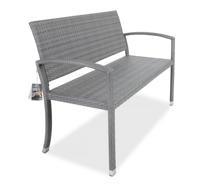 Polyrattan Tuinbank Grijs 122x87x60cm