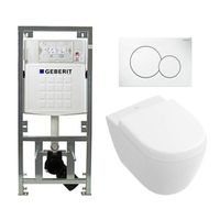 Villeroy Boch Subway 2.0 compact DirectFlush Toiletset - Geberit reservoir - bedieningsplaat - softclose - quickrelease - wit 0701131/1024232/0700518/1025456/ - thumbnail