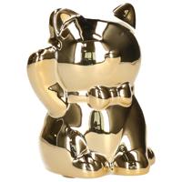 Gerimport Spaarpot - kat - goudkleurig - glans - 10,5 cm - poes