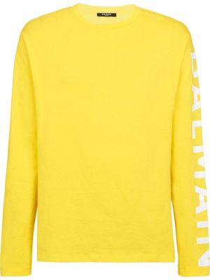 Balmain sweat à logo imprimé - Jaune