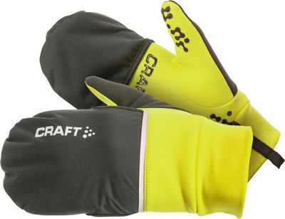 Craft Hybrid weather hardloophandschoen geel M