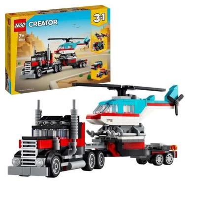 LEGO 31146 Creator 3in1 vrachtwagen met aanhanger, speelgoedhelikopter en vrachtwagen, vliegtuig en tanker