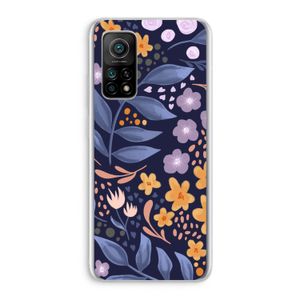 Flowers with blue leaves: Xiaomi Mi 10T 5G Transparant Hoesje