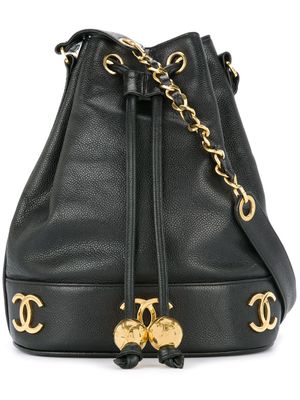 CHANEL Pre-Owned sac seau CC à lien de resserrage CC - Noir