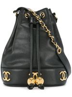 CHANEL Pre-Owned sac seau CC à lien de resserrage CC - Noir - thumbnail