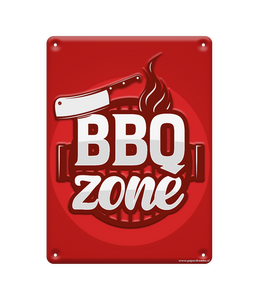 Tekstbord metaal BBQ zone