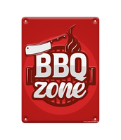 Tekstbord metaal BBQ zone